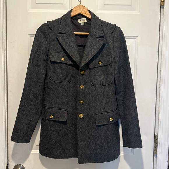 Fossil Wool Military Style Pea Coat - Picture 2 of 13
